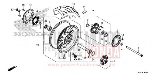 ROUE ARRIERE NC750JH de 2017
